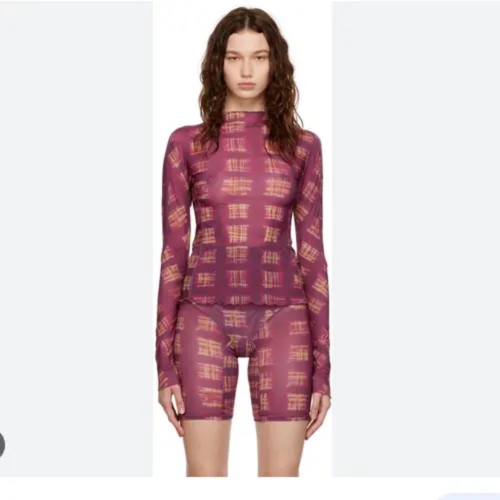 KNWLS SSENSE HALYCON TOP NWT'S SMALL ACID PLAID PURPLE